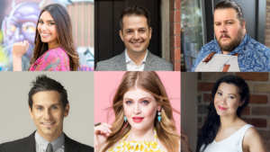 A Collage of Deepa Prashad, Todd Talbot, Rodney Bowers, Rick Campanelli, Meredith Shaw, and Melissa Leong