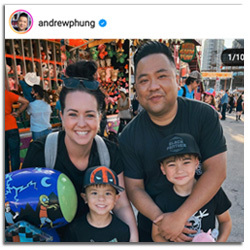 Andrew Phung and family at a carnival