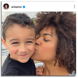 Arisa Cox and her son