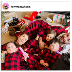 Jessi and her family in matching pajamas
