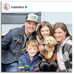 Todd Talbot with family and dog