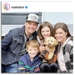 Todd Talbot with family and dog