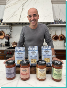 David Rocco with his line of pastas and sauces