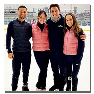 Tessa Virtue with Scott Moir, Lilah Fear and Lewis Gibson in Montreal
