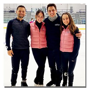 Tessa Virtue with Scott Moir, Lilah Fear and Lewis Gibson in Montreal