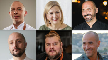 Chef Collage - Anna Olson, Matt Basile, Frankie Solarik, Patrick Kriss, Rodney Bowers and David Rocco.
