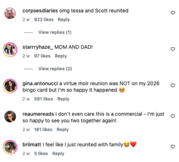 Tessa and Scott Comments 1